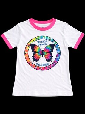 🔥NWT Virginia Beach “Beautiful Paradise” Rainbow Butterfly Tee | Size 4T |
